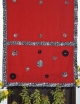 Women red cutwork hand stitch saree
