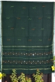 Women green cotton embroidery saree