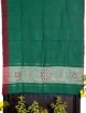 Women green&light red cotton embroidery saree