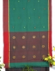 Women green embroidery saree
