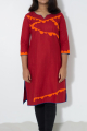 women burgundy kurti