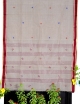 Women beige cotton embroidery saree