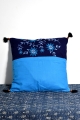 Blue hand stitch cushion cover