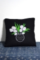 Black Embroidered cushion cover