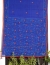 women royal blue/2muslin saree