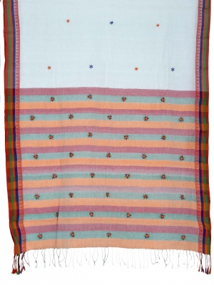 Women cotton embroidery saree