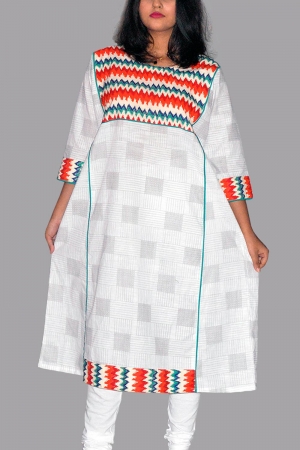 New Exclusive White Color Embroidered Long Kurti For Stylish Women  
